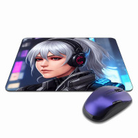 KMP280 Коврик для мыши 22х18см Киберпанк девушка