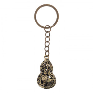 AD-BK-074 Брелок Тыква-горлянка с карпами, 9,5х2,5см