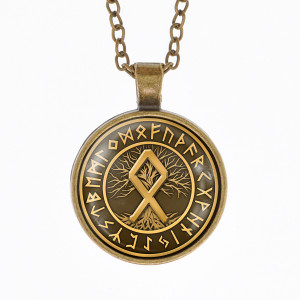 ALK387-02 Кулон - амулет с цепочкой Одал
