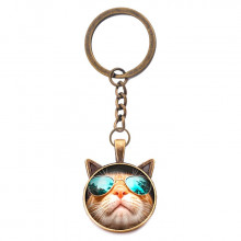 BK-ALK1216 Брелок Рыжий кот в очках