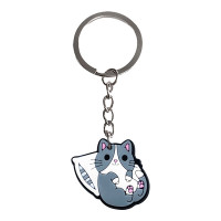 BK183-02 Брелок из ПВХ Кот на подушке, 8х2,5см