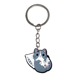 BK183-02 Брелок из ПВХ Кот на подушке, 8х2,5см