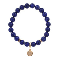 BS-CR-0850 Браслет Лотос (гармония и развитие) нат.камень Лазурит 8мм