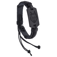 BS786 Кожаный браслет Волк, 1см