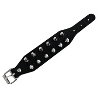 BS793 Браслет из искусственной кожи с шипами, 22,5см