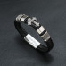 BS837-01 Кожаный браслет Крест, цвет чёрный