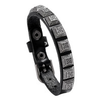BS844 Кожаный браслет, 23х1см, цвет чёрный