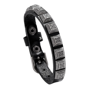 BS844 Кожаный браслет, 23х1см, цвет чёрный