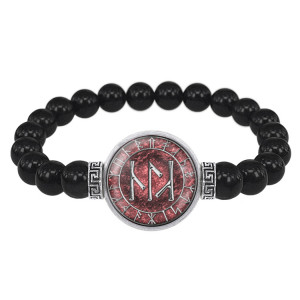 BSBA-037 Браслет из чёрного агата Семейное счастье