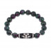 BSDS-06-22 Браслет с бусиной Дзи Аристократ и синт.камнем Цоизит