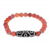 BSDS8-05-04 Браслет с 9-глазой бусиной Дзи и нат.камнем Африканский агат
