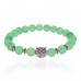 BSHE-03-13S Браслет - амулет Сова с нат.камнем Нефрит 8мм