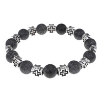 BSH-16-29 Браслет с крестами, Змеевик, 10мм