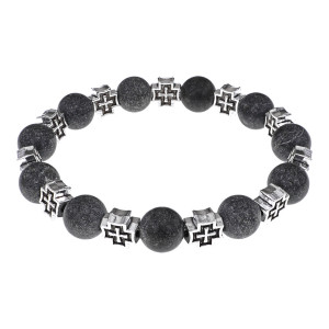 BSH-16-29 Браслет с крестами, Змеевик, 10мм