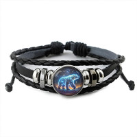 BSK-1143 Кожаный браслет Звёздный медведь