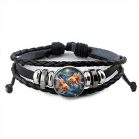 BSK-1159 Кожаный браслет Рыбы