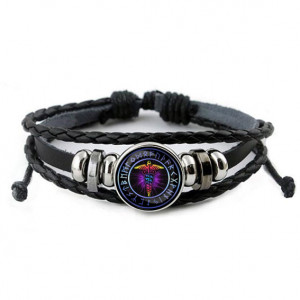 BSK-A022 Кожаный браслет Кадуцей