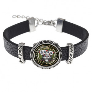 BSK2-0167 Кожаный браслет Папа, мама, я - дружная семья