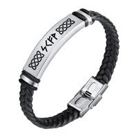 BSKR1-820 Кожаный рунический браслет Исполнение желаний
