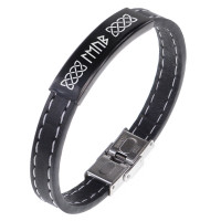 BSKR2-814 Кожаный рунический браслет Любовь и семья
