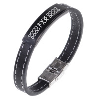 BSKR2-872 Кожаный рунический браслет Гармония в отношениях