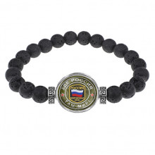 BSL-0238 Браслет из лавы 8мм Где Россия, там мир