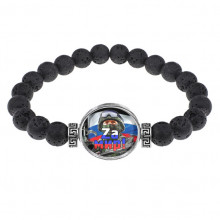 BSL-0240 Браслет из лавы 8мм Zа мир