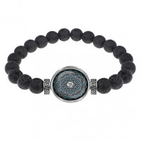 BSL-0297 Браслет из лавы 8мм Мандала Ом