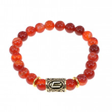 BSRG-13-17 Браслет с руной Уруз и нат.камнем Сердолик