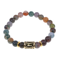 BSRG-23-25 Браслет с руной Манназ и нат.камнем Яшма
