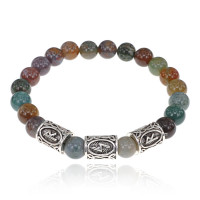 BSRH1-001 Рунический браслет Лучшая жизнь с нат.камнем Яшма 8мм