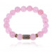 BSRK-05-15 Браслет со славянской руной Нужда и нат.камнем Розовый кварц