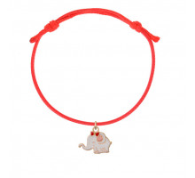 BZ10-024 Красный браслет с подвеской Слон 
