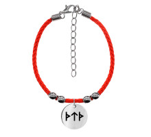BZR3-055 Красный браслет с гравировкой на нерж.стали Защитный барьер