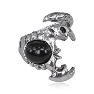 KL029-10 Кольцо Скорпион, размер 10 (19,9мм), цвет серебр.
