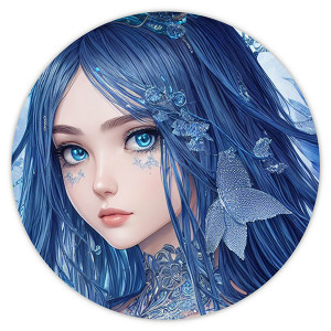 KM0762 Коврик для мыши Фэнтэзи девушка, d.20см
