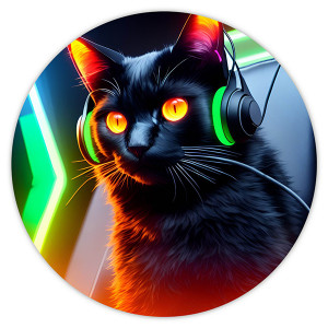 KM0770 Коврик для мыши Игры кот, d.20см