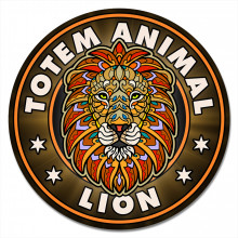 KM1141 Коврик для мыши Тотем Lion (Лев), d.20см