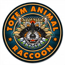 KM1153 Коврик для мыши Тотем Raccoon (Енот), d.20см