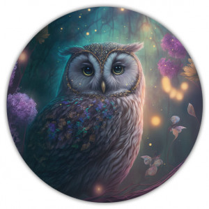 KM237 Коврик для мыши Филин, d.20см