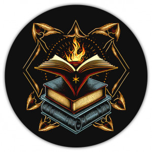 KM332 Коврик для мыши Магические книги, d.20см