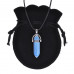 KUL09-04 Кулон-маятник Лунный камень с мешочком и шнурком