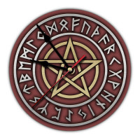 MCH052 Часы настенные Пентаграмма 20см, пластик