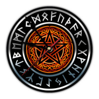 MCH113 Часы настенные Кельтская пентаграмма 20см, пластик