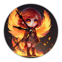 MCH230 Часы настенные Аниме девочка с крыльями 20см, пластик
