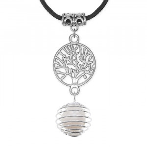 MKA-4009-09 Амулет Дерево жизни с нат.камнем Жемчуг речной
