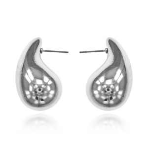 SE308-02 Серьги Капля, 3х1,5х1см, цвет серебряный