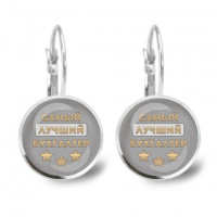 SEAP-0472 Серьги Самый лучший бухгалтер