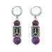 SERX02-04 Серьги-амулеты с руной из нерж.стали Чернобог, Аметист