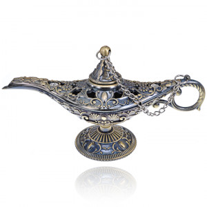ST002-4 Сувенир Лампа Аладдина, 11,5х4х6,5см, цвет тёмно-бронзовый